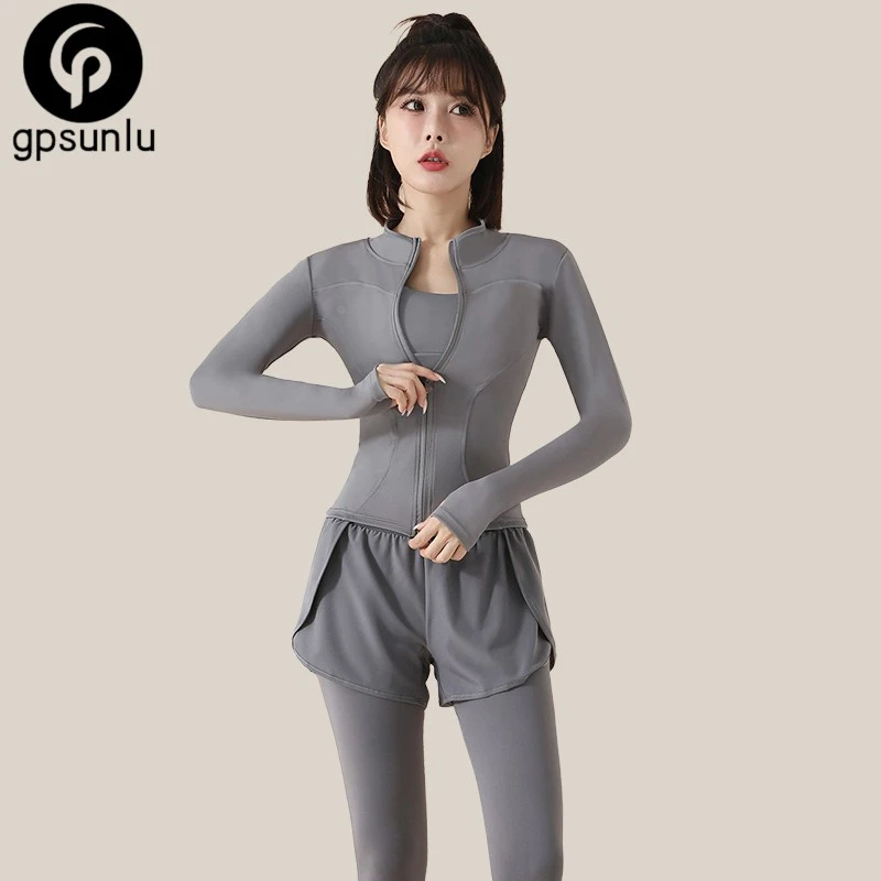 新款瑜伽服套装速干衣运动外套修身高级感长袖户外防晒跑步健身服