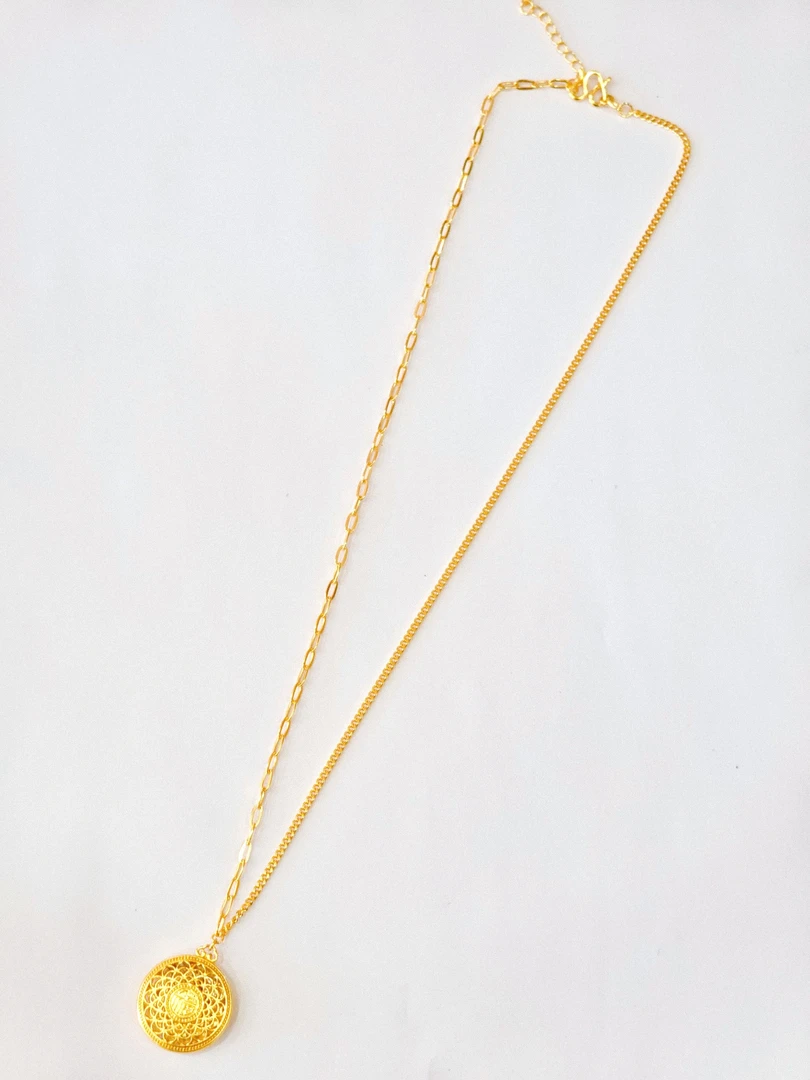 坠链均足银 八宝罗盘套链