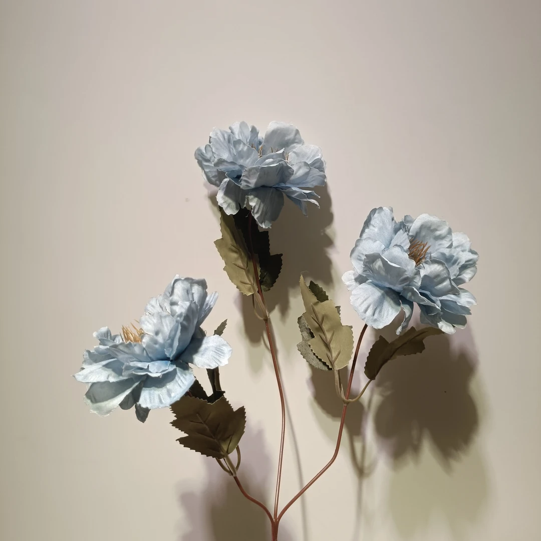 1107号仿真花雾蓝色牡丹花