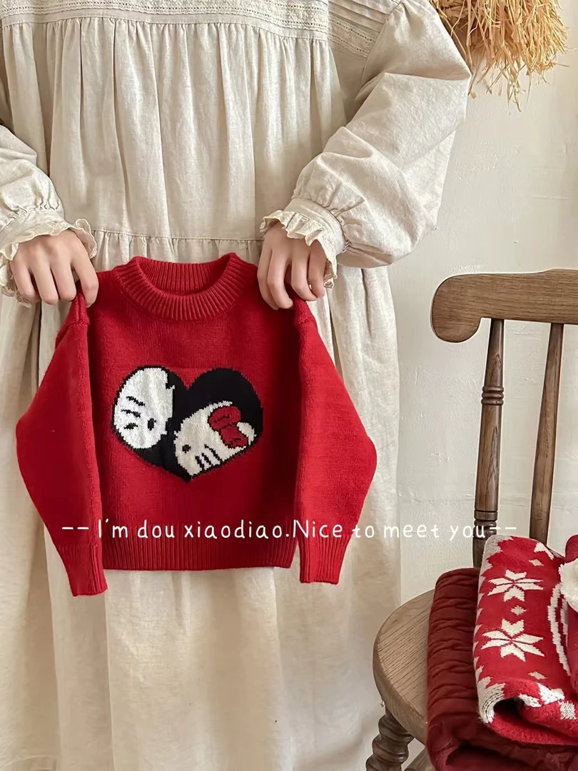 【BaoBao现货】年货款加厚不加绒Kitty猫毛衣6818