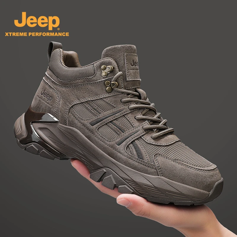 JEEP/吉普秋季时尚男鞋厚底增高休闲百搭潮鞋户外徒步防滑休闲鞋