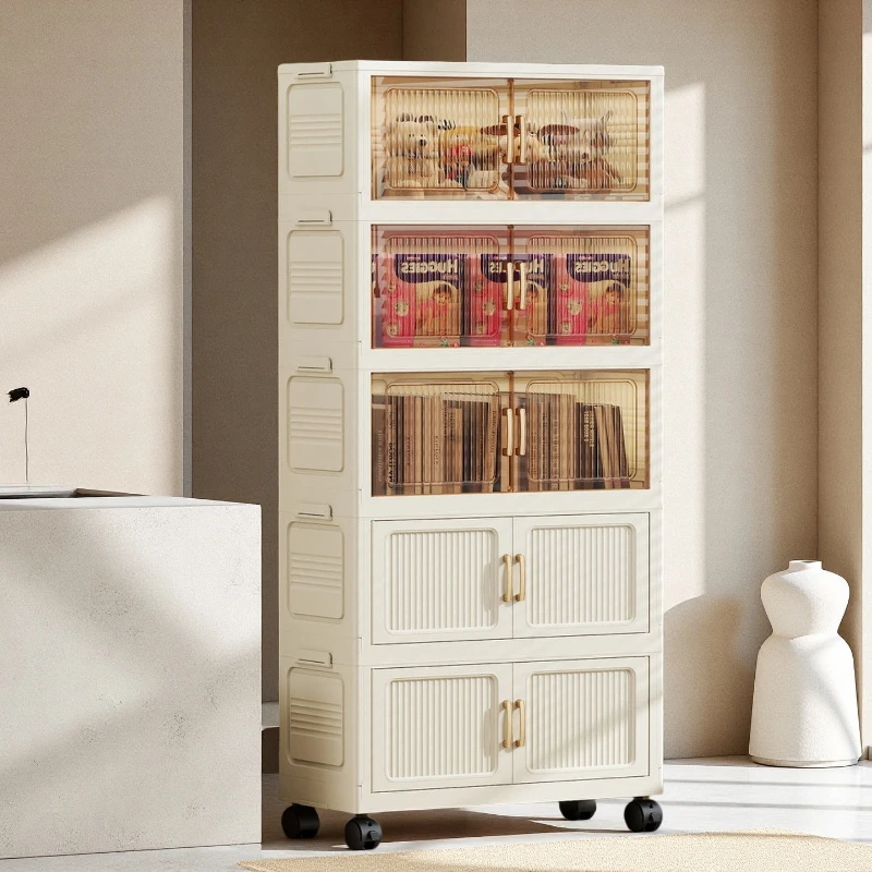 （60CM面宽拍四层发五层）家用收纳柜送顶盖送万向轮到手五大层