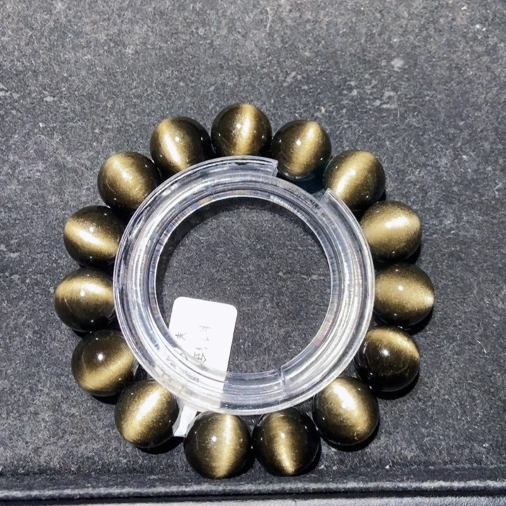 黑曜岩手串未镶嵌李*矜