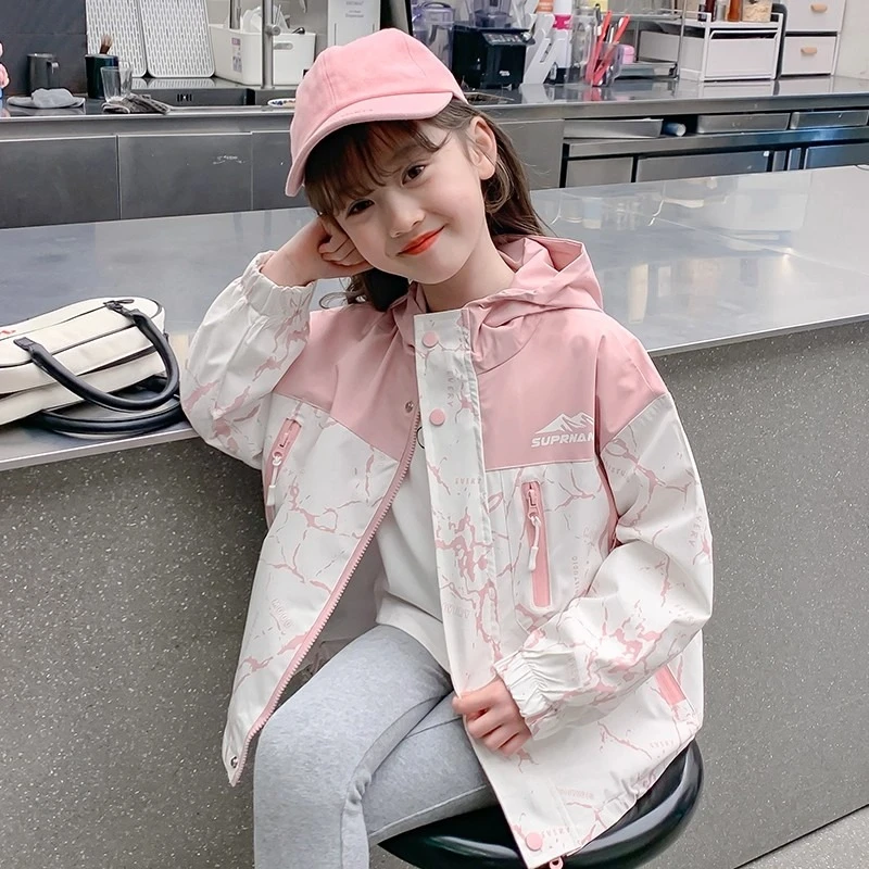女童外套春秋款2025新款儿童洋气秋装夹克上衣女孩运动网红冲锋衣