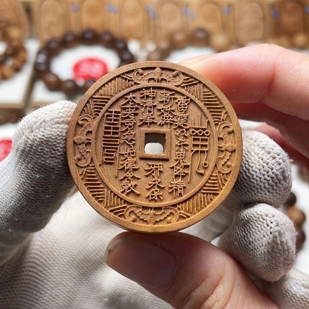 檀香木手串/手链老山檀香4公分山鬼牌