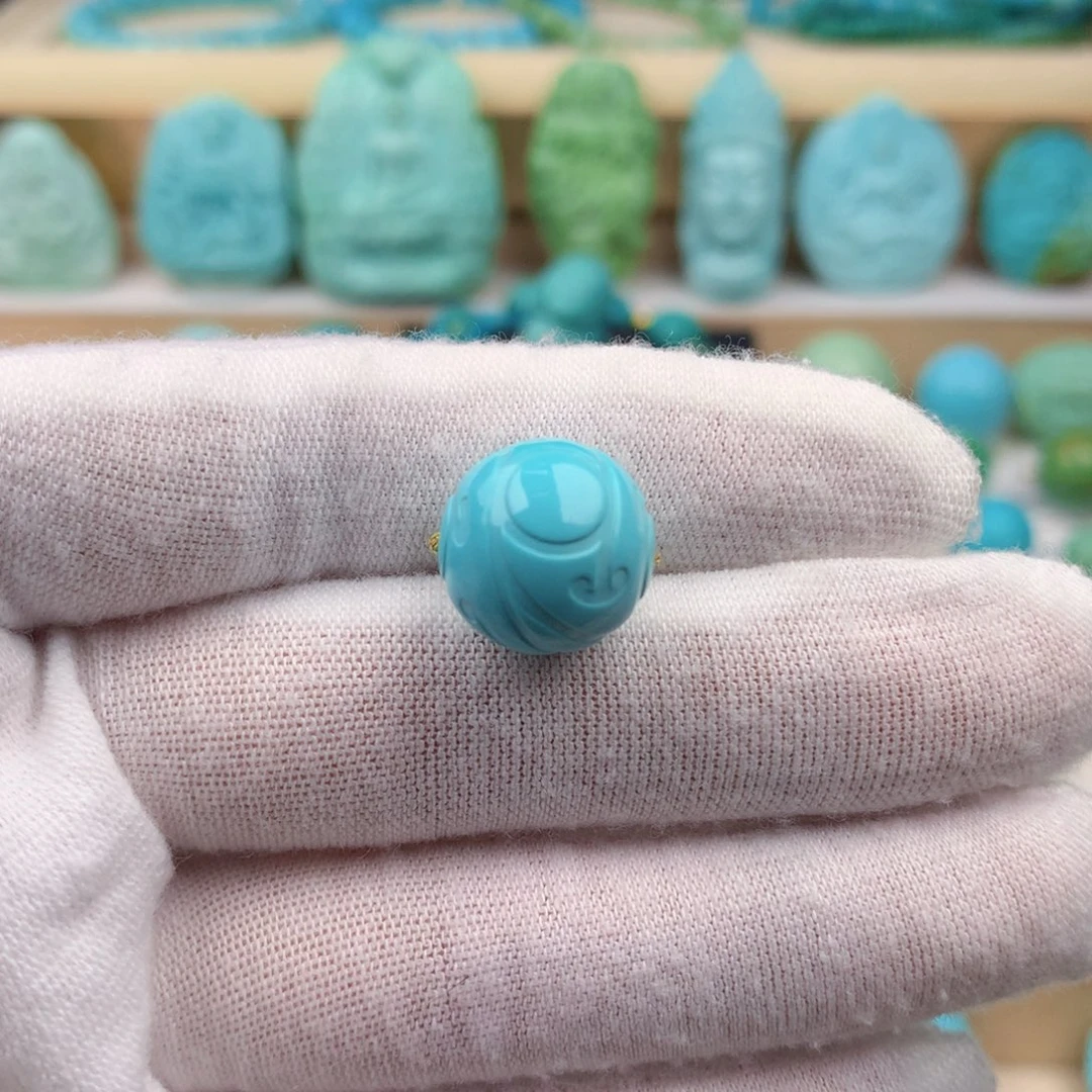 未镶嵌绿松石珠宝奇石13.6mm