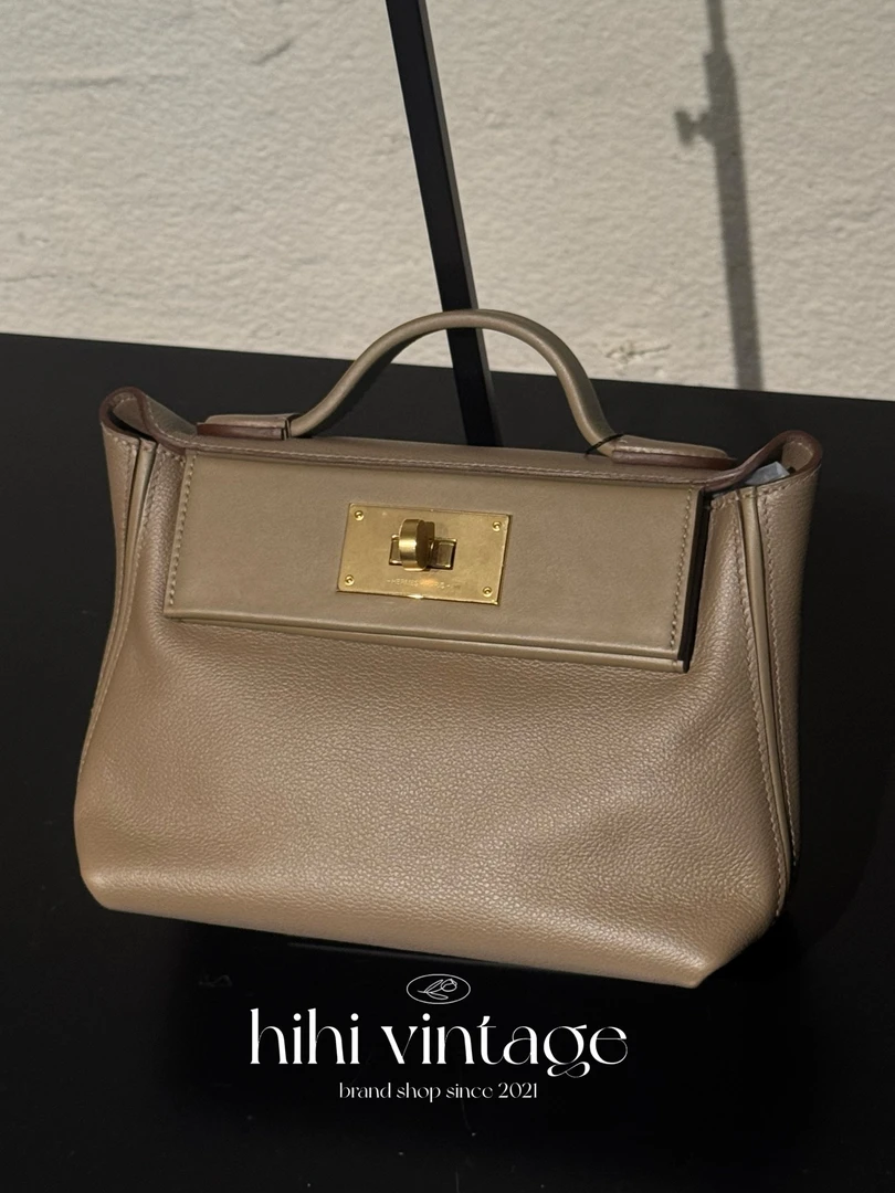 99新 Hermes/爱马仕 Hermes 爱马仕 大象灰金扣mini2424 B刻/一店