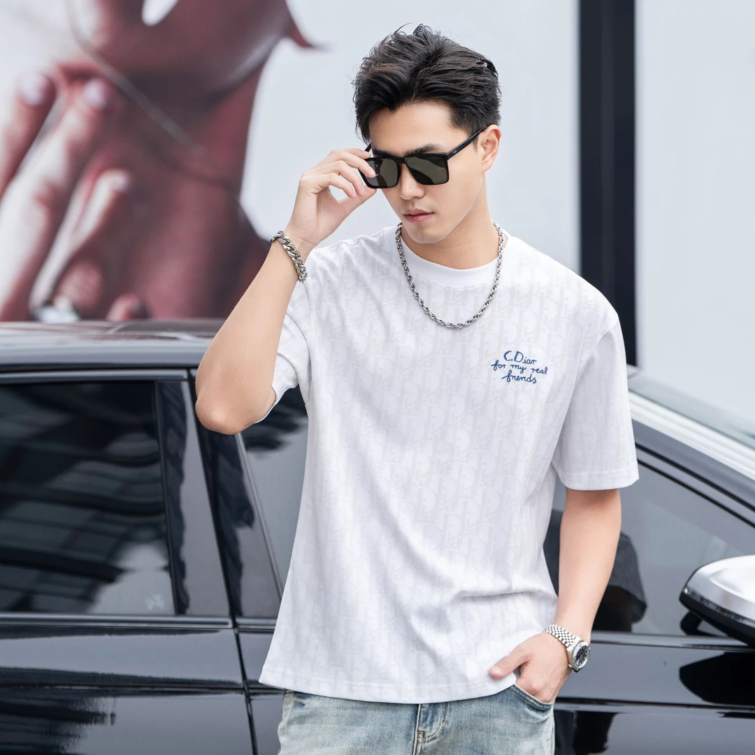 C...D 2025新款休闲百搭男士T恤时尚圆领潮流透气短袖男t恤