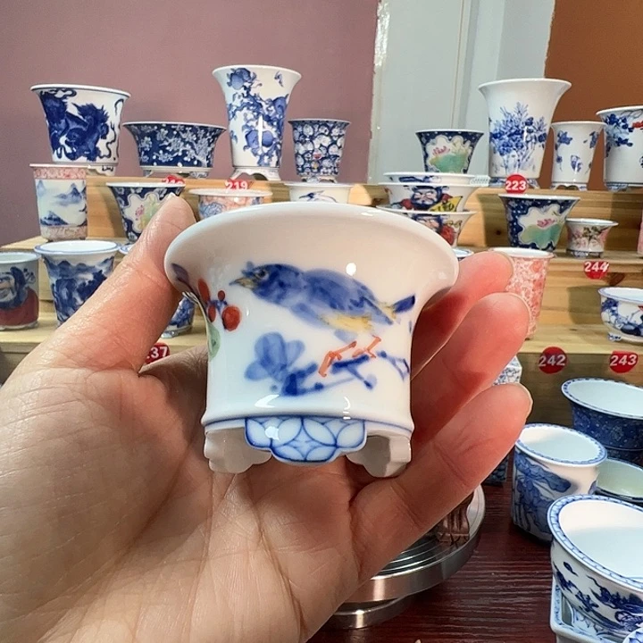 手工手绘陶瓷内口5.3高4.5