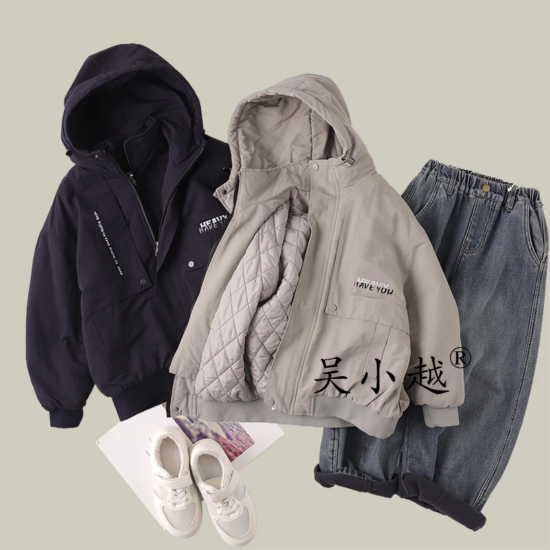 吴小越w1722男童秋冬装棉衣新款洋气儿童冬季加厚外套帅气