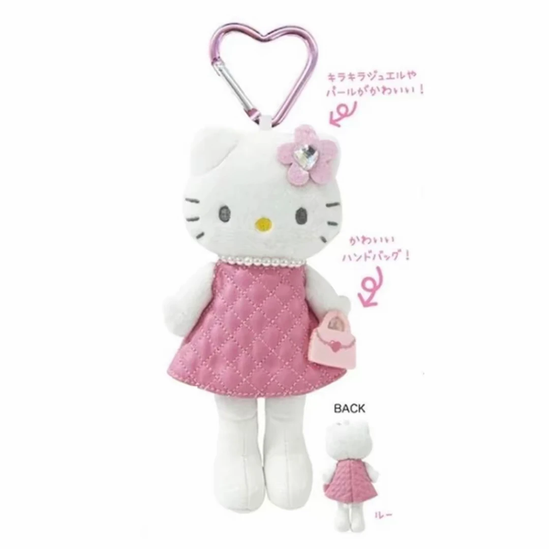 日本正品NIC三丽鸥hellokitty黑皮长腿贵妇天使小粉裙包挂件