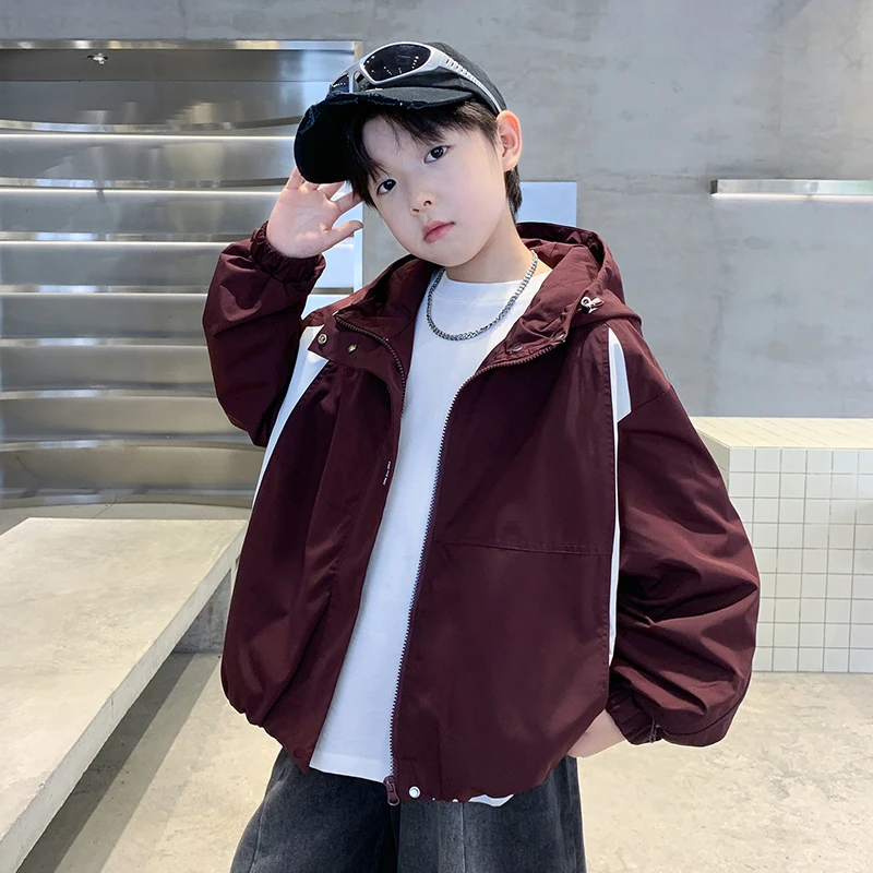 儿童装男童秋装外套2025新款中大童春秋款冲锋衣男孩炸街上衣潮牌
