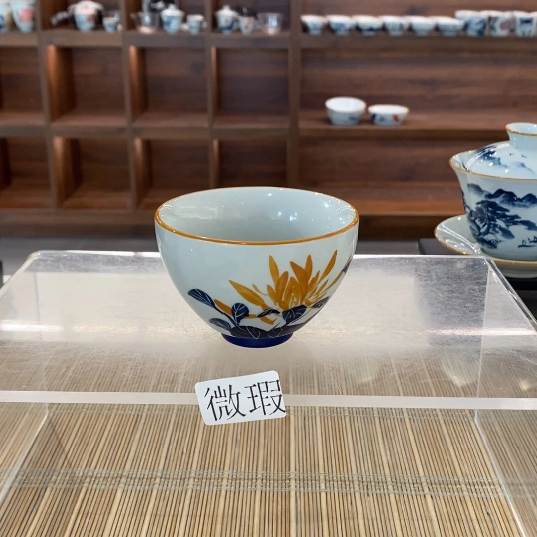 釉下彩老陶泥手工绘制