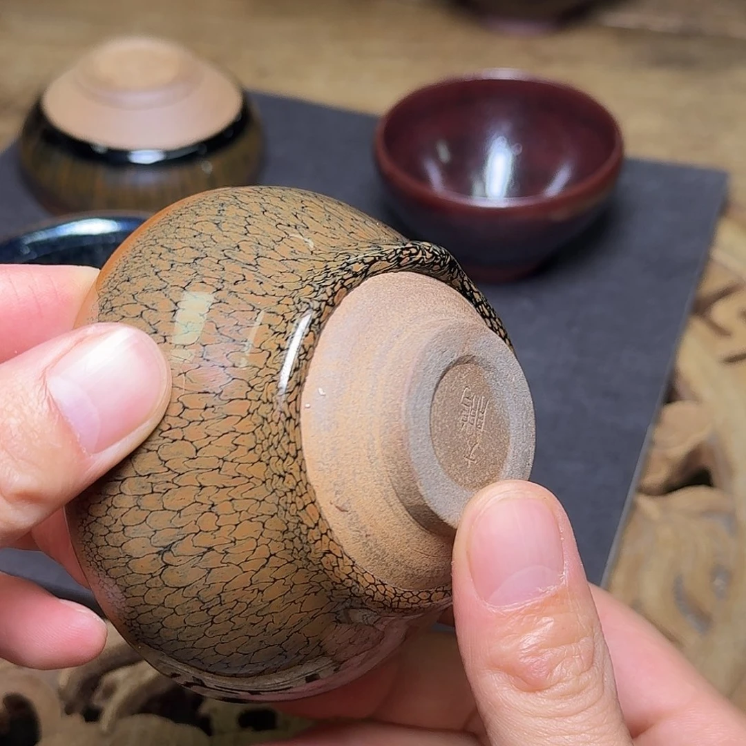 茶盏陈大鹏单色黄鹧鸪茶盏001