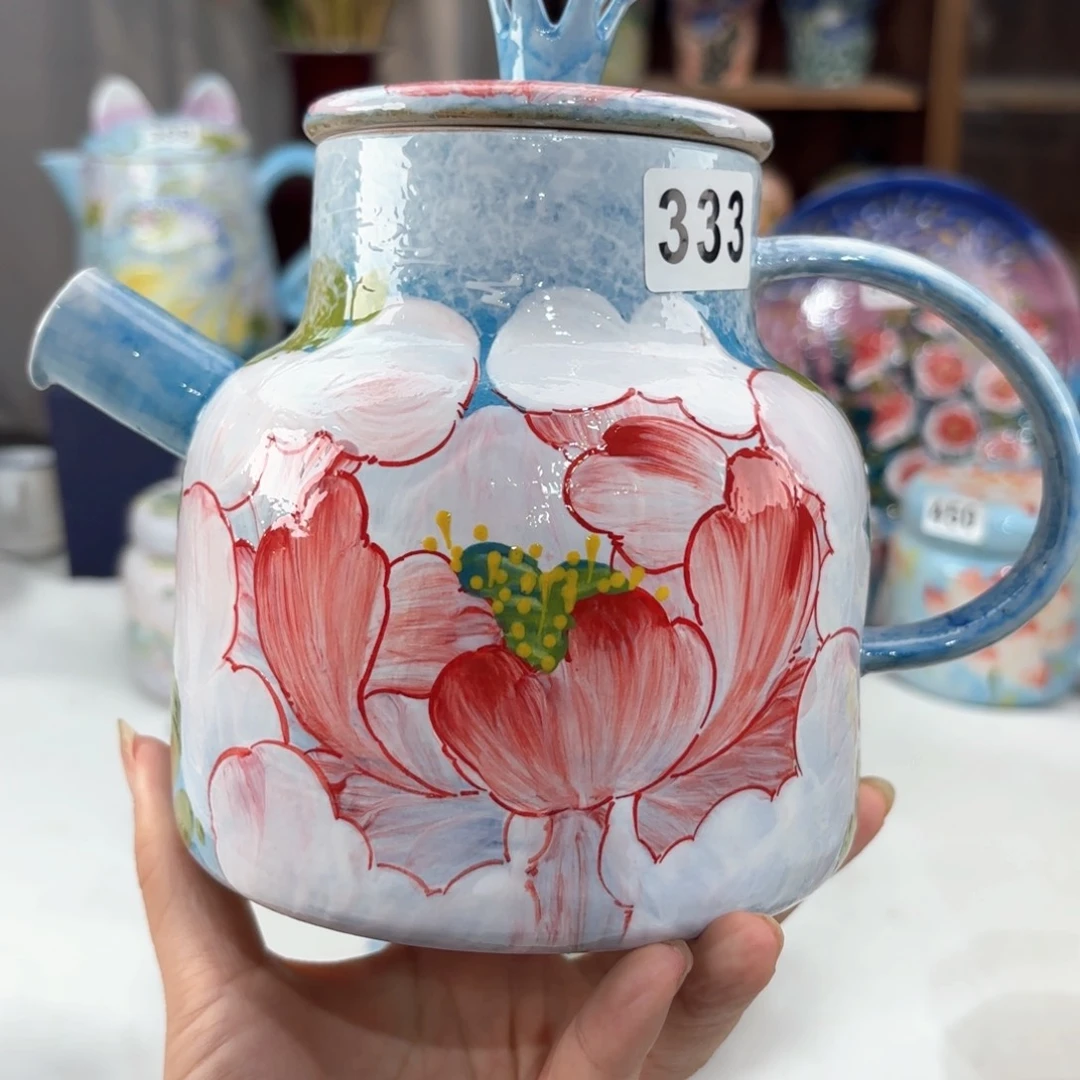 景德镇手绘高温釉下彩陶瓷茶具