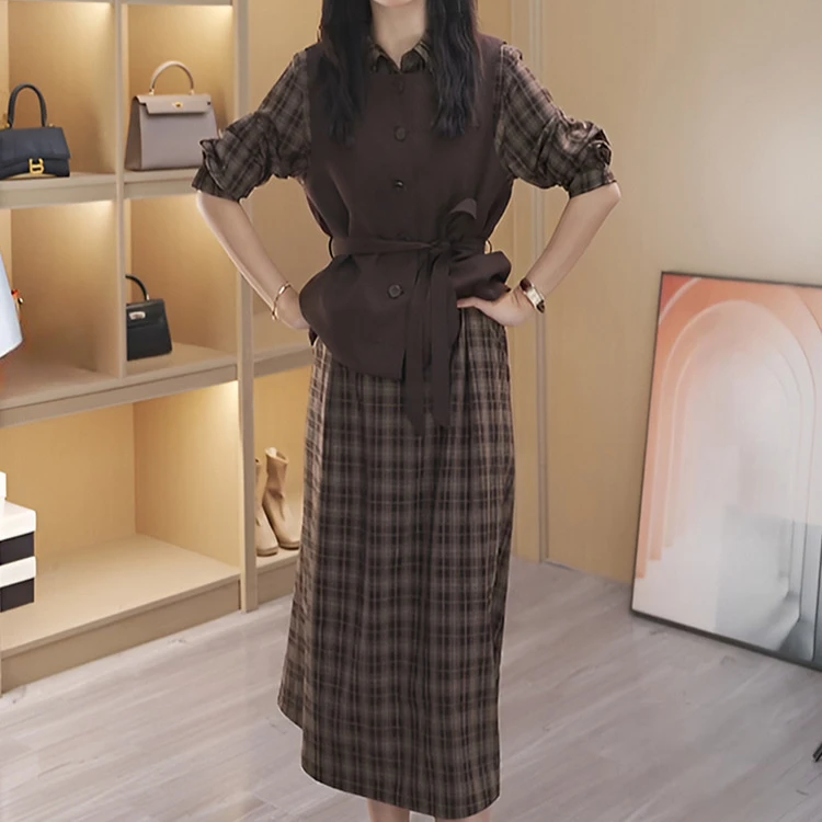 小香风套装连衣裙2025新款春秋今年流行爆款气质轻奢高级感两件套