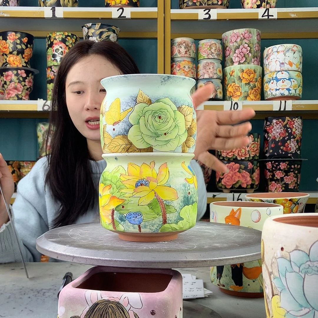 陶景德镇手工花盆569