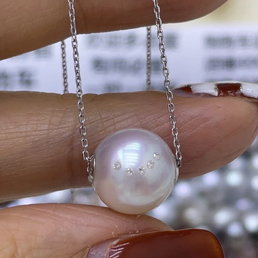 海水珍珠颈饰18K金镶嵌静**11.7mm澳白