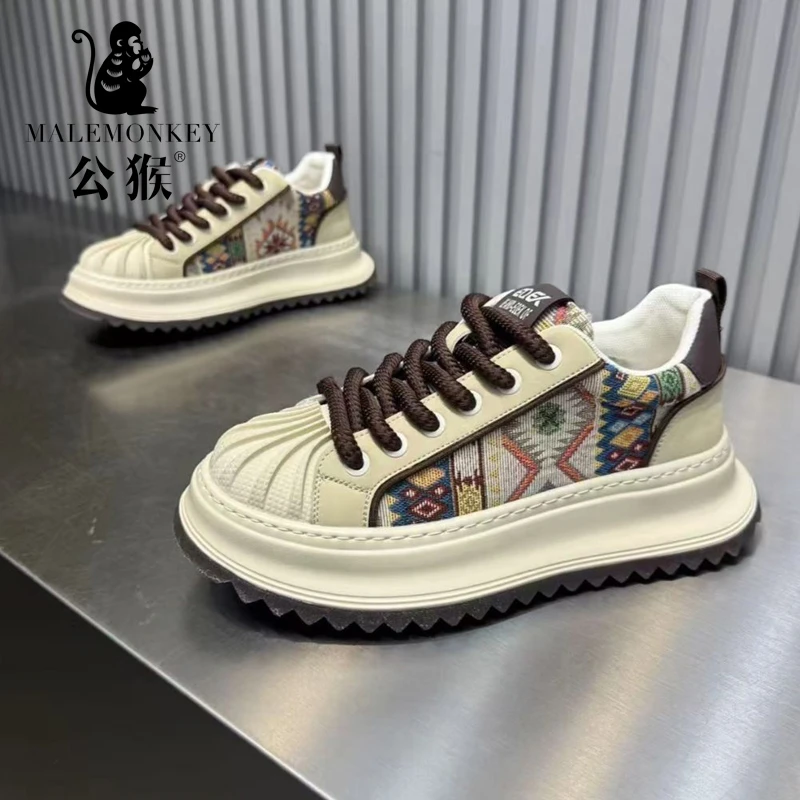 公猴男鞋夏季新款潮流厚底耐磨运动老爹鞋子男款百搭休闲板鞋L803