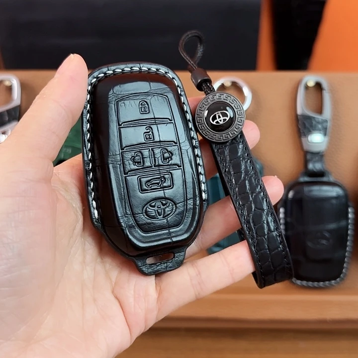 張***义丰田黑色鳄鱼皮钥匙套配手绳