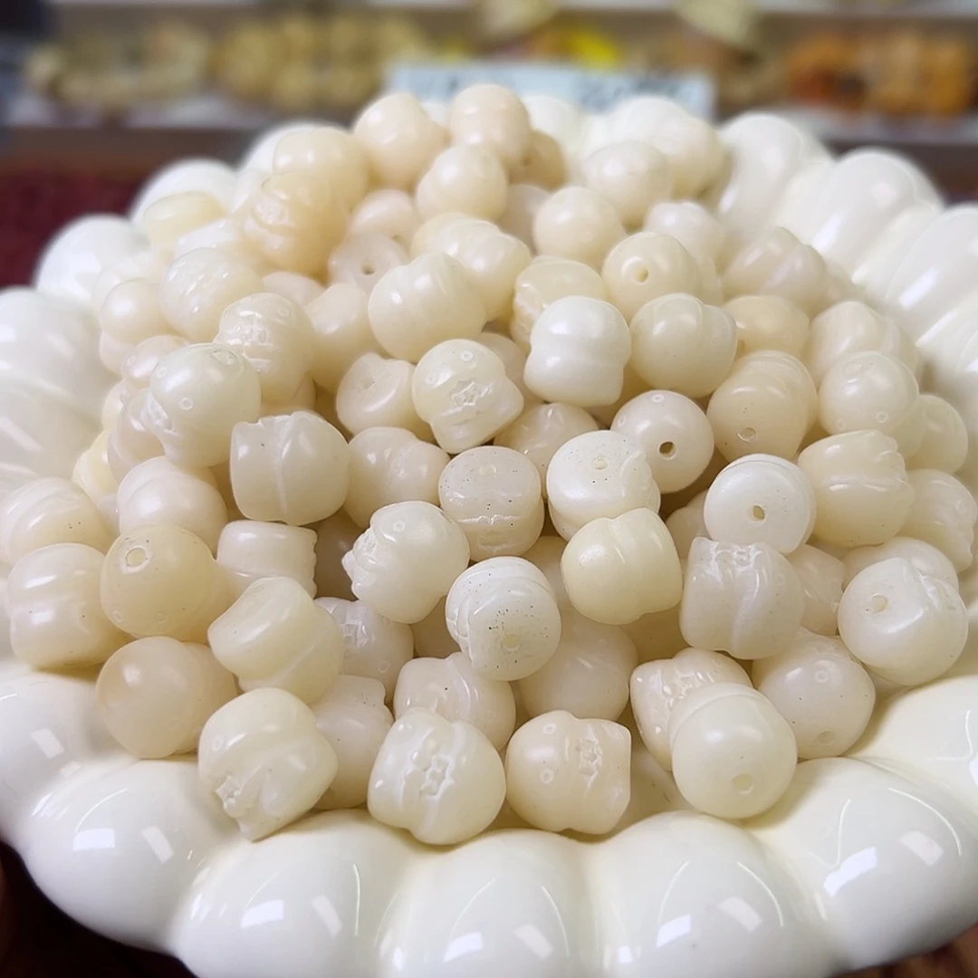 菩提根/象牙果手串微瑕卡12白丁丁40颗