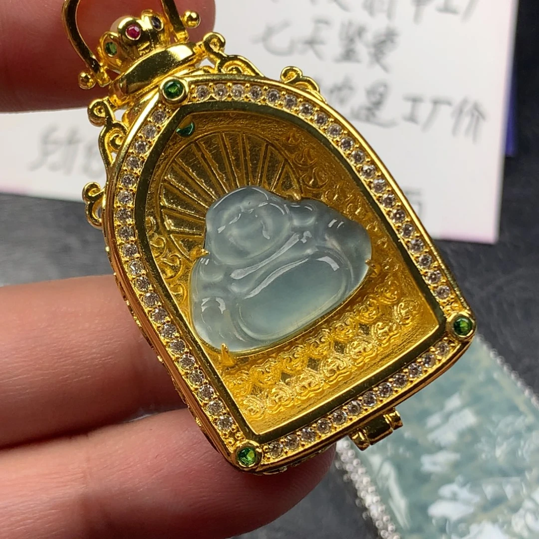 颈饰未镶嵌翡翠开门见佛