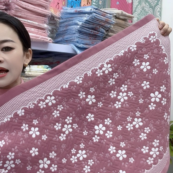 棉豆沙色雪花纯棉