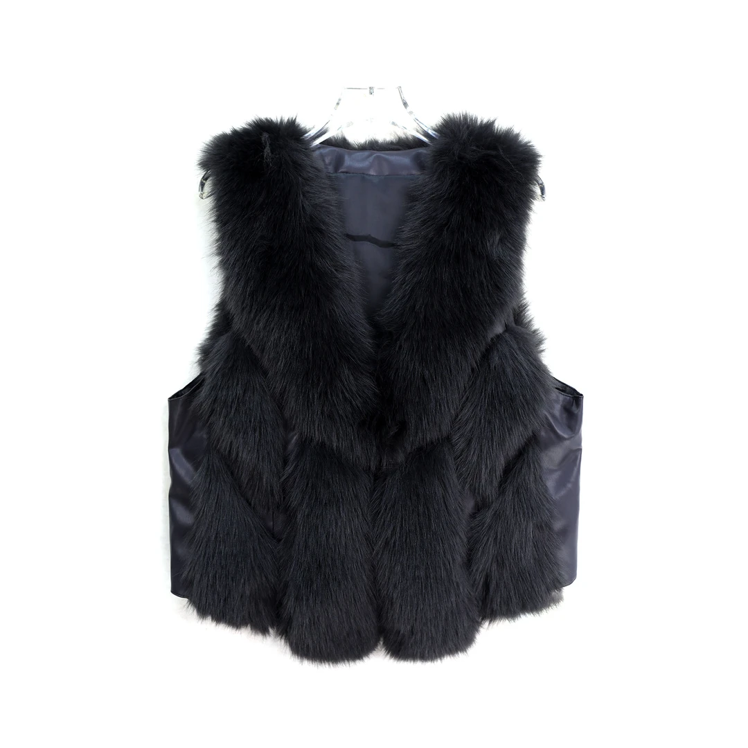 秋冬新款外套百搭修身毛毛背心坎肩轻奢马甲S5034