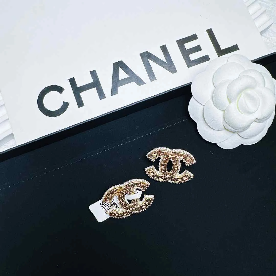95新 Chanel/香奈儿 柚礼中古/香奈儿埃及双C耳钉CG501143