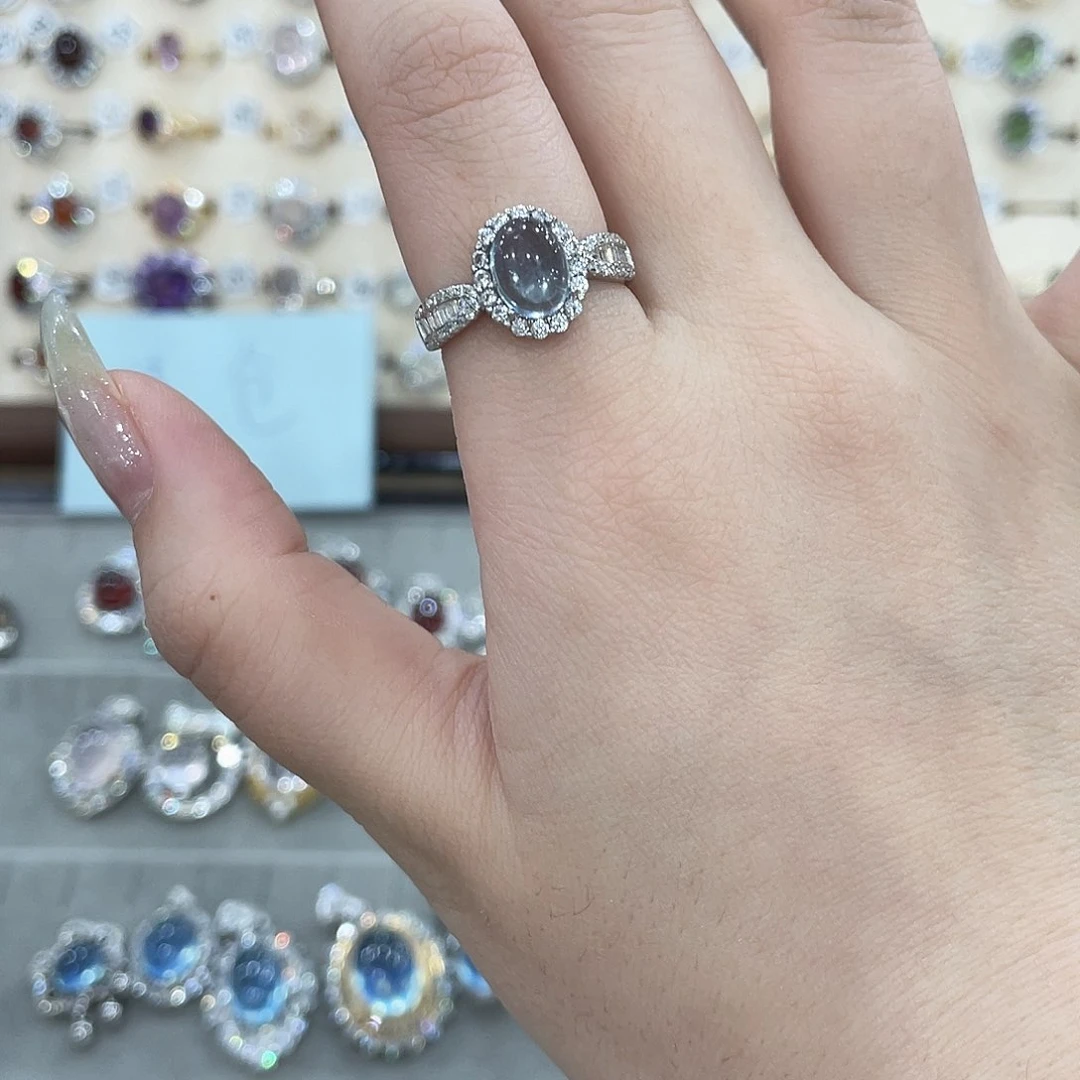 蛇纹石玉戒指吊坠项链银S925镶嵌A****Z