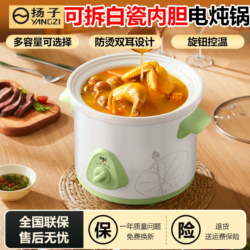 扬子电炖锅多功能白瓷电炖盅全自动煲汤锅家用养生锅辅食煮粥锅