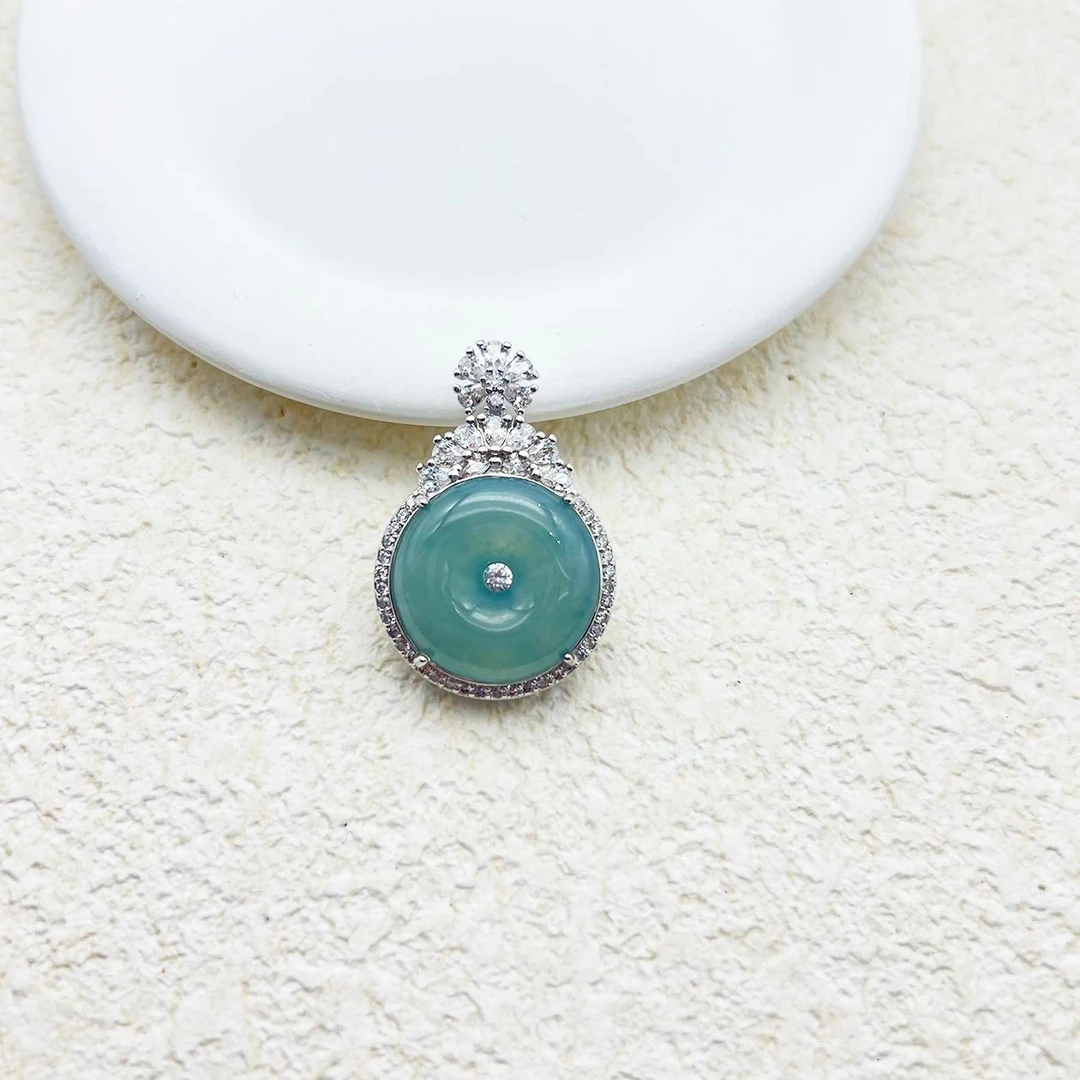 天然翡翠平安扣吊坠尺寸(18*10mm)-AXW1068