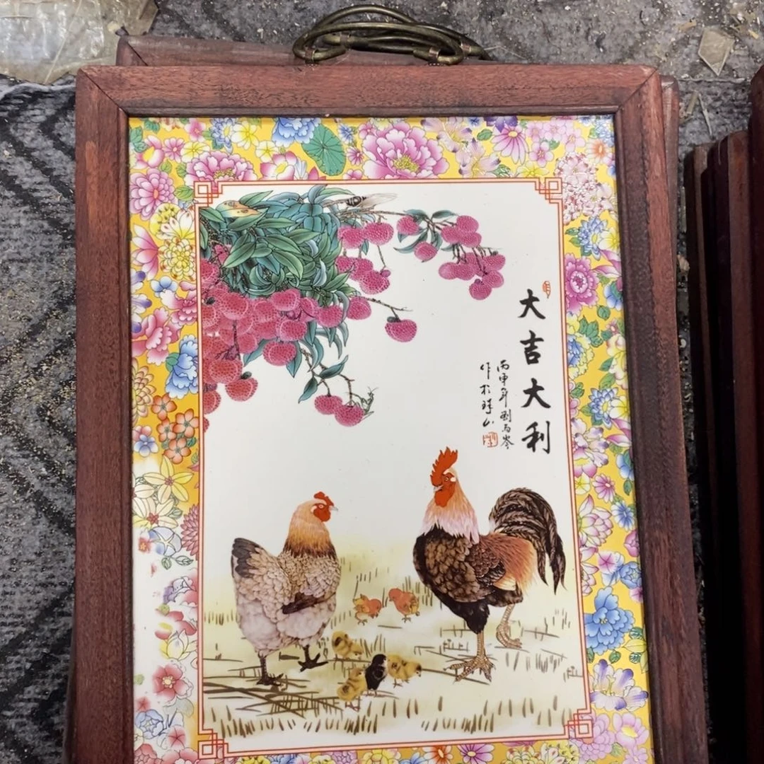 瓷片37*28*1景德镇瓷板画柴窑烧制