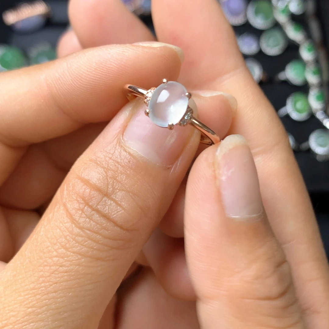 翡翠戒指银S925镶嵌