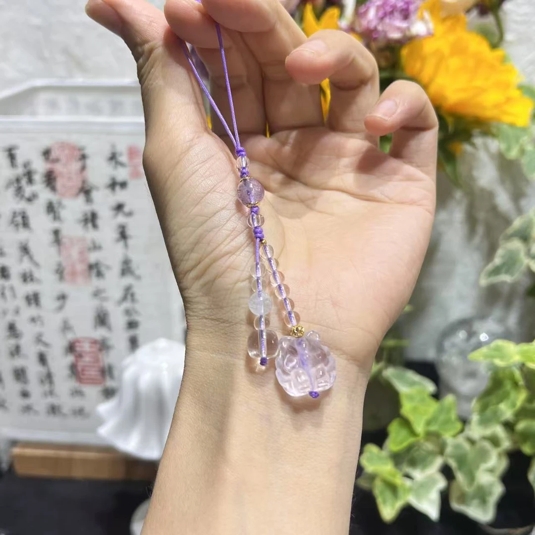 薰衣草紫水晶狐狐手机挂