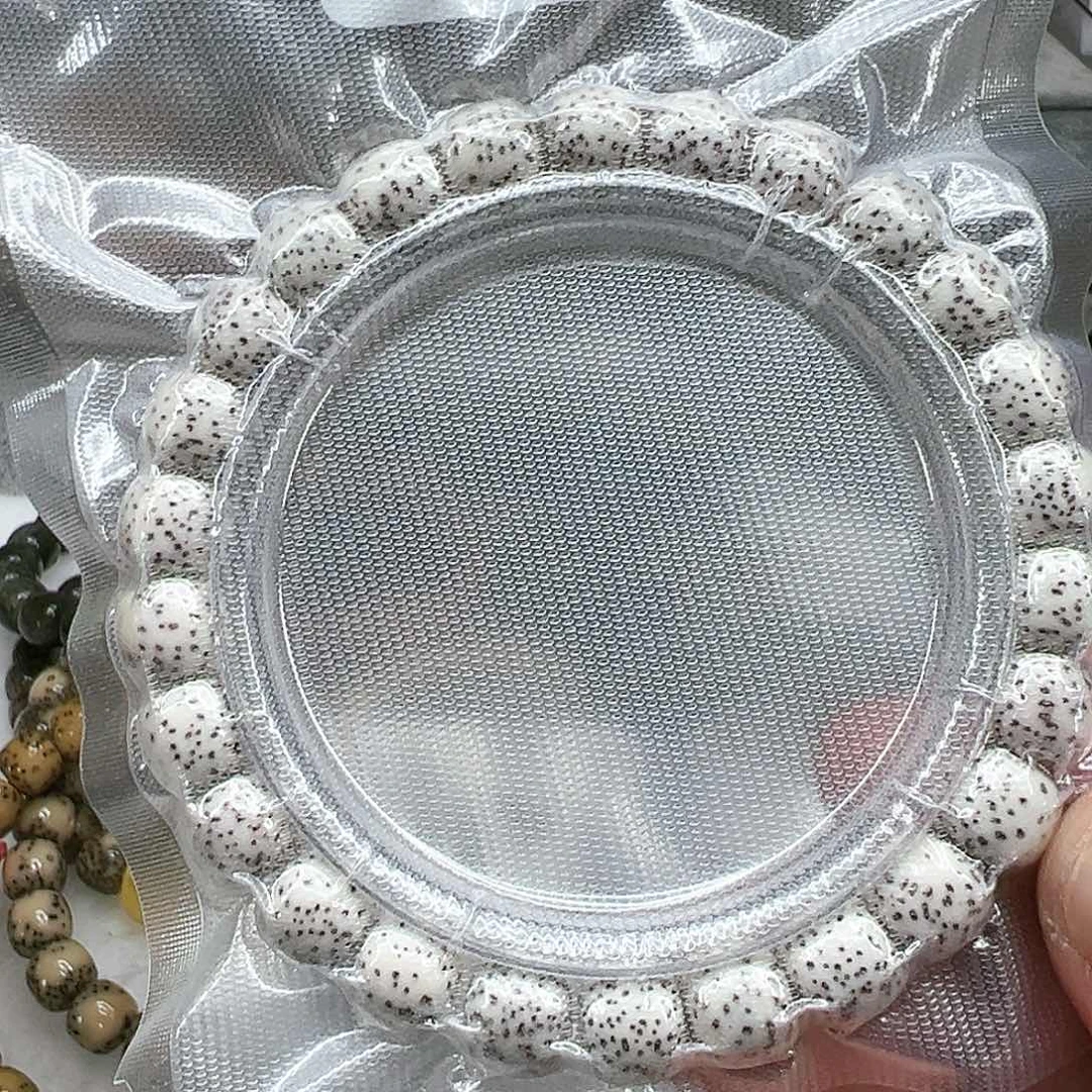 星月菩提手串72入门原脂白星月菩提单圈0.9