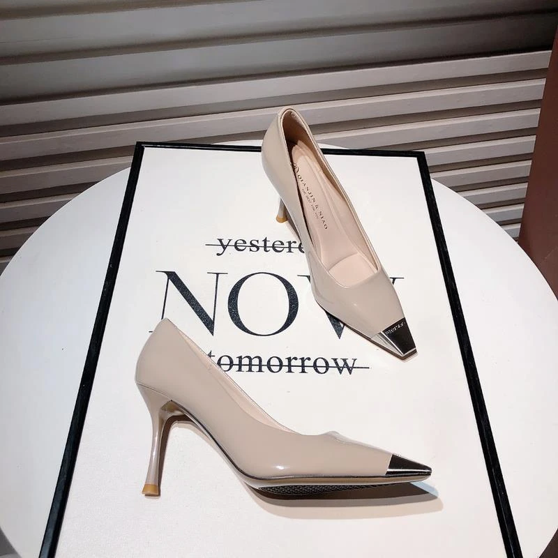 【维米克设计师版】明星同款网红法式高跟鞋女2025新款高级感金属