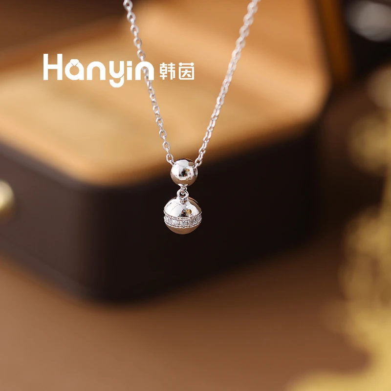 铜合金项链 微镶小球球吊坠时尚气质百搭高级感项链简约小众轻奢