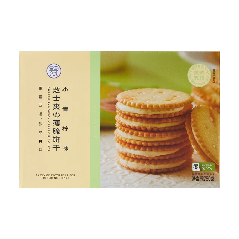 盒马 小青柠味芝士夹心薄脆饼干 750g