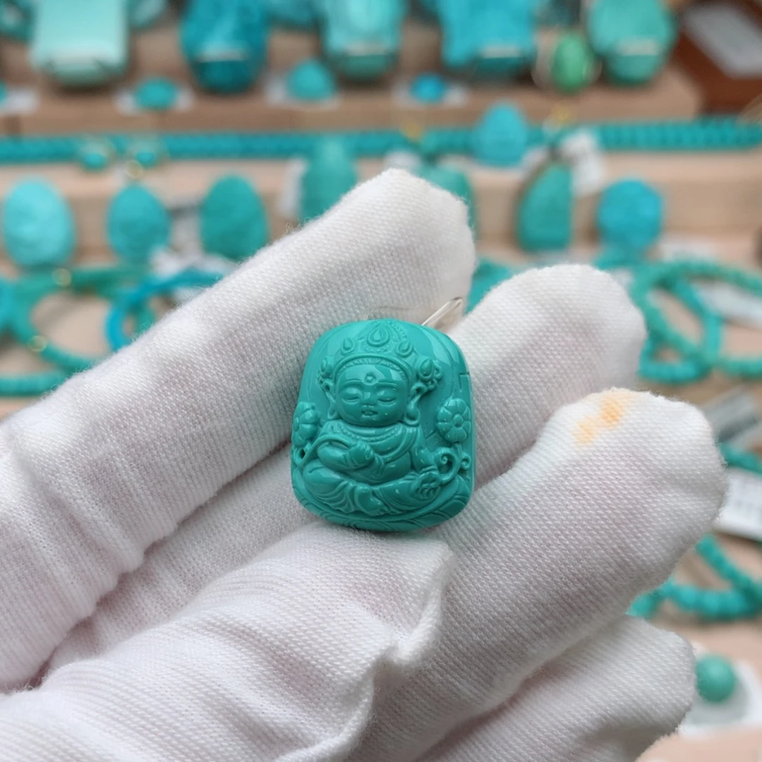 未镶嵌绿松石珠宝奇石19.4mm