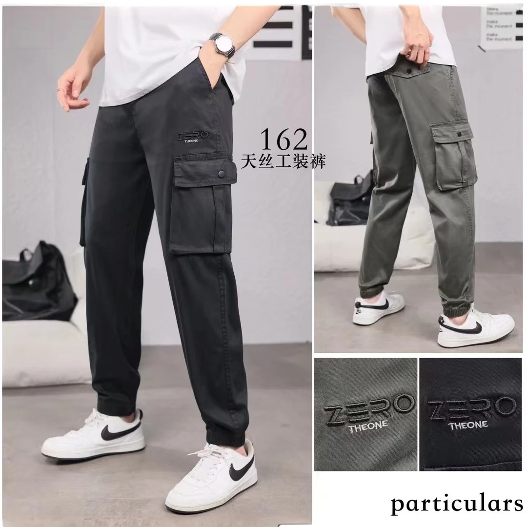 春夏工装纯棉休闲裤男士男款束脚运动户外百搭宽松潮裤