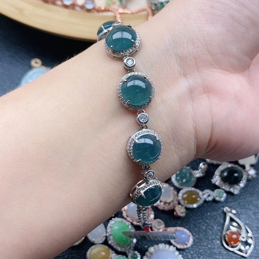 翡翠戒指银S925镶嵌?**?