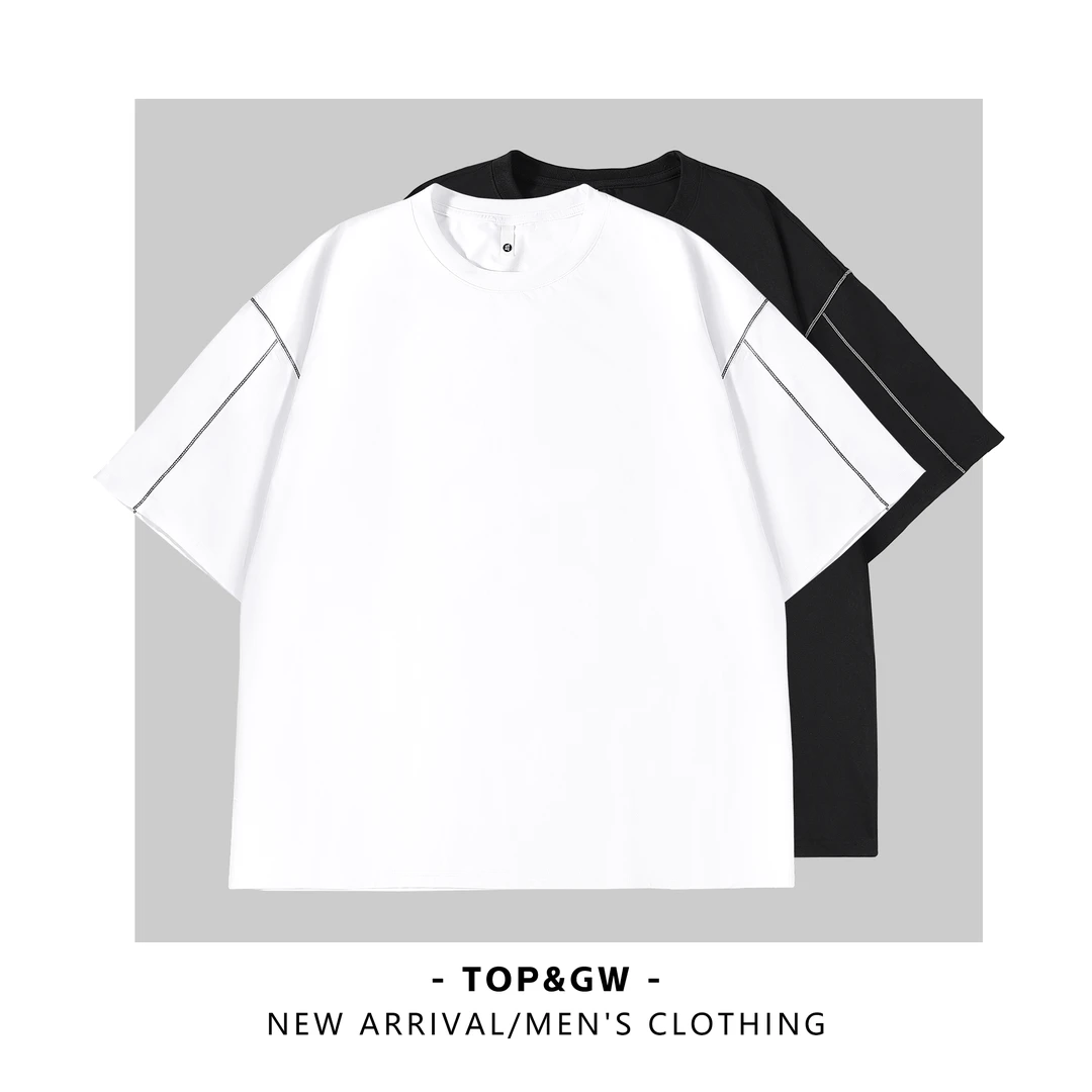 圆领免烫夏季短袖男士速干T恤半袖设计感宽松上衣休闲小众S02