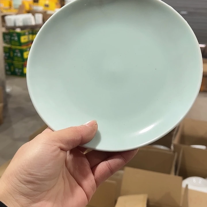 瓷片青瓷7英寸骨碟六个微瑕包邮