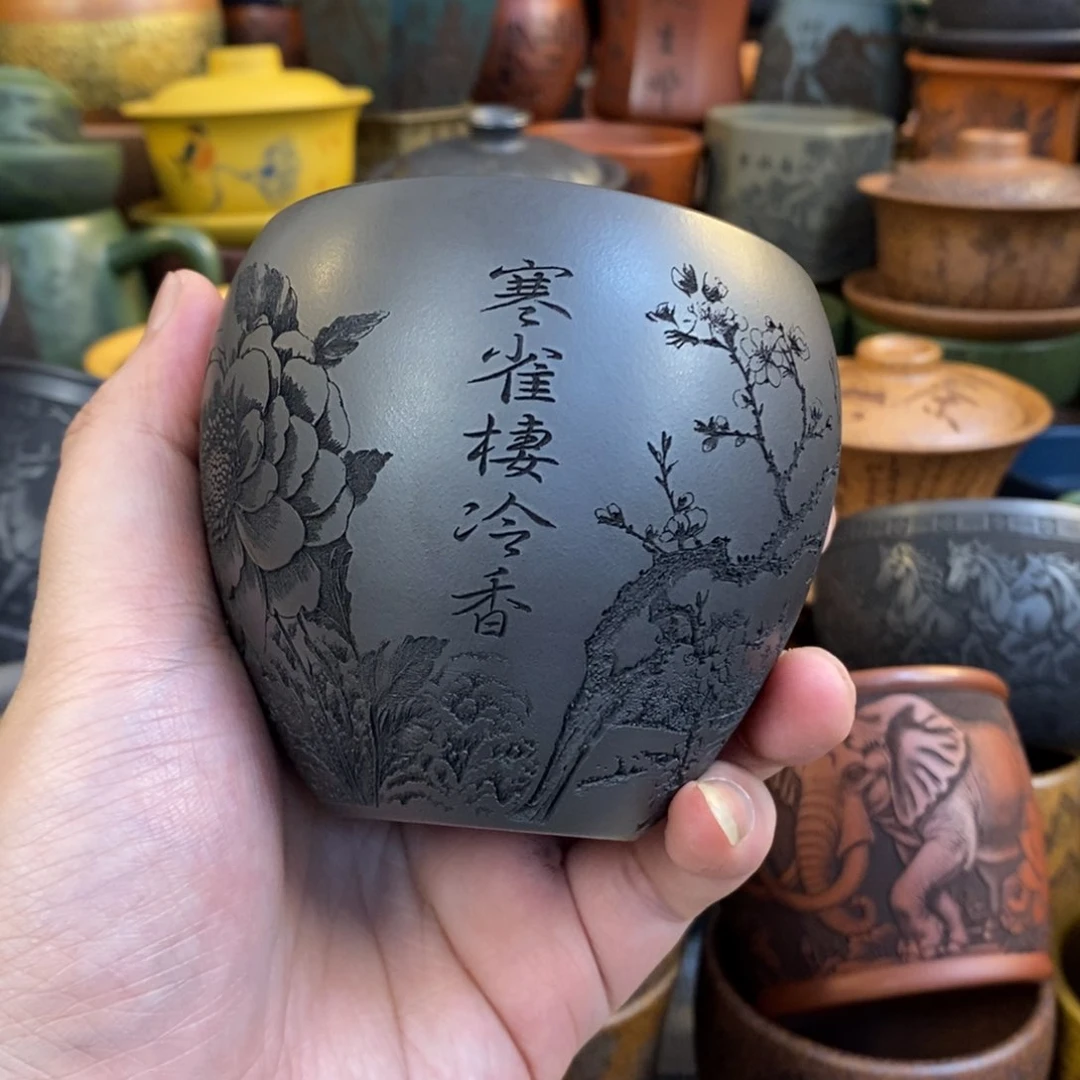 紫砂杯子宜兴全手工紫砂杯