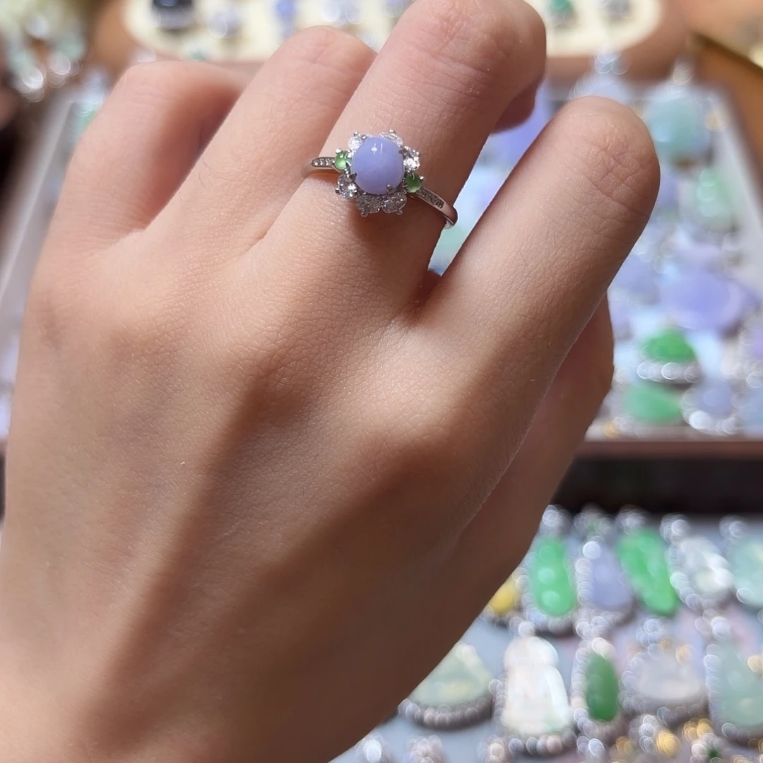 翡翠银S925镶嵌戒指