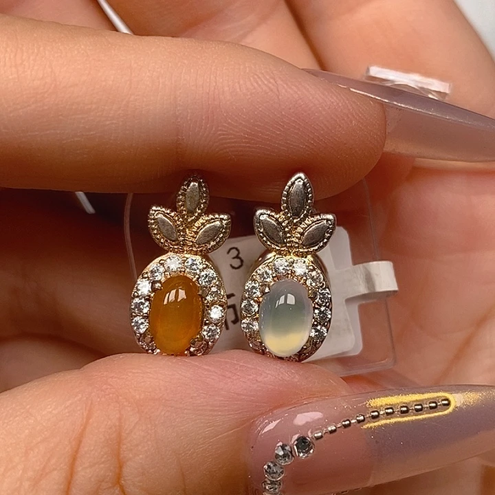 翡翠未镶嵌耳饰翡翠蛋面