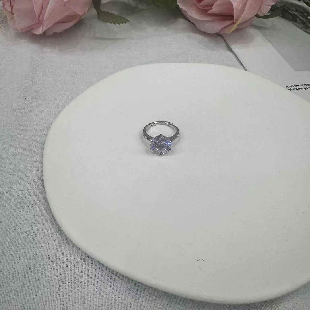 高定珠宝5克白钻戒指SM1178S082S