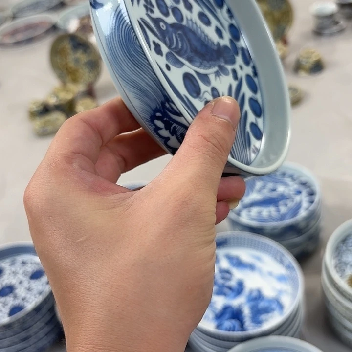 瓷片青花鱼藻大胡乘景德镇