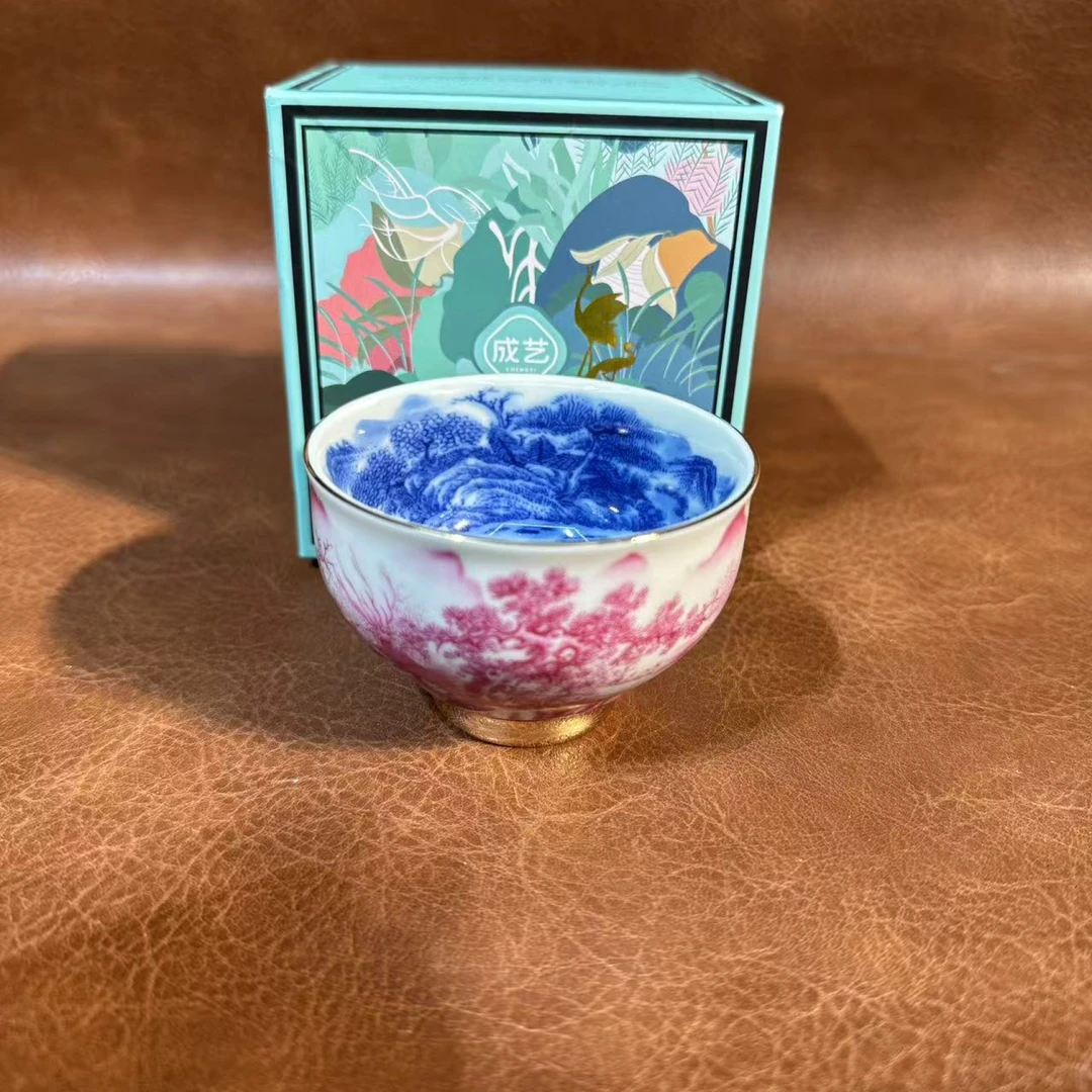 桃子茶器 玛瑙红山水思缘主人杯-4952（直播专享）